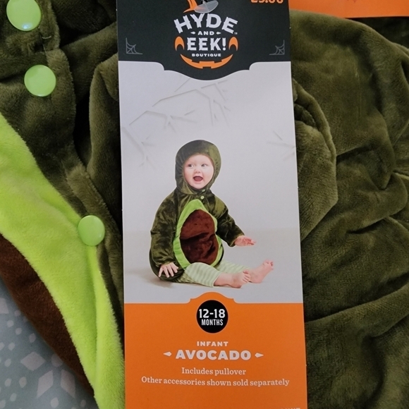 NWT Hyde & Eek! Boutique Infant Avocado Halloween Costume Cosplay 6-18M Baby New - Picture 4 of 6